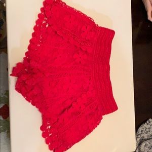 Red laced shorts